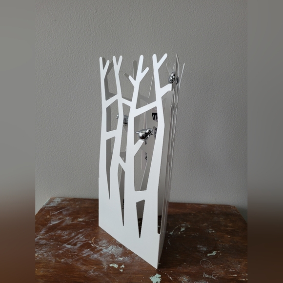 UMBRA NEW white metal tree jewellery holder with chrome birds - Picture 7 of 7